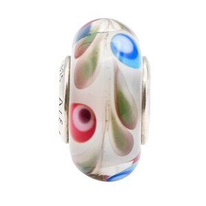 Pandora Folklore Murano Glass Charm Sterling Silver Bead Multicolor Design